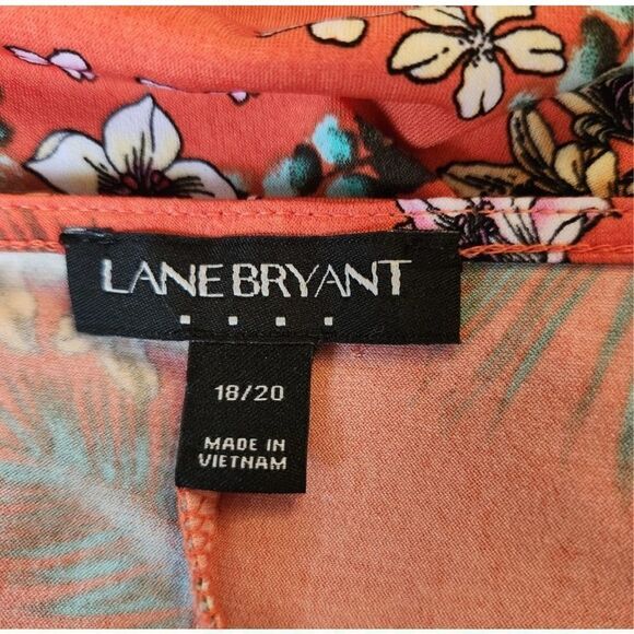 Lane Bryant floral tank top orange tropical size 18/20 - Picture 5 of 6